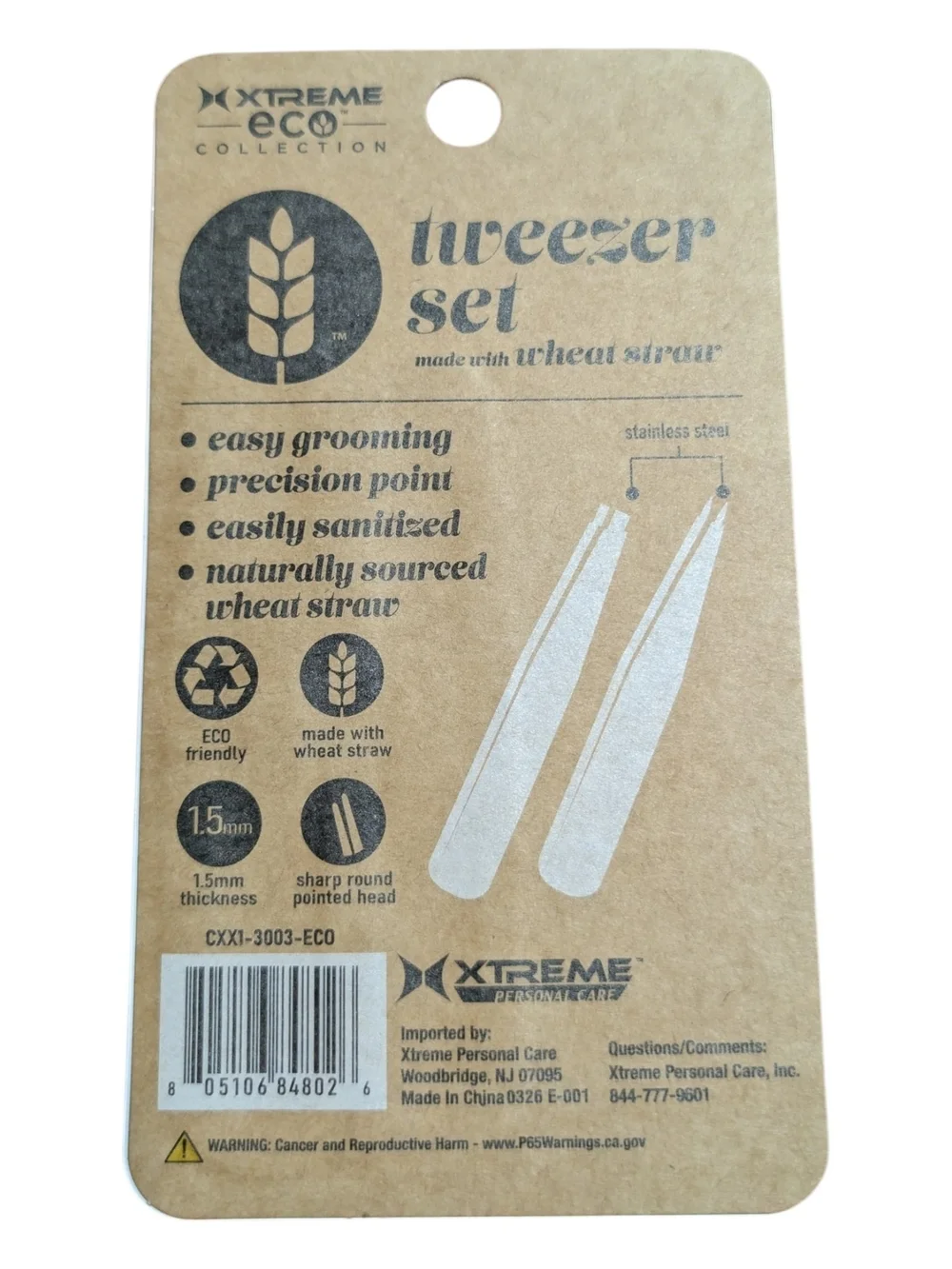 Xtreme Eco White Speckled Tweezer Set - Precision Hair Removal